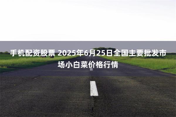 手机配资股票 2025年6月25日全国主要批发市场小白菜价格行情