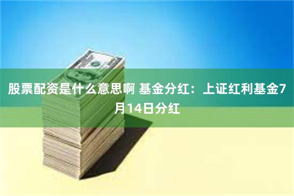 股票配资是什么意思啊 基金分红：上证红利基金7月14日分红